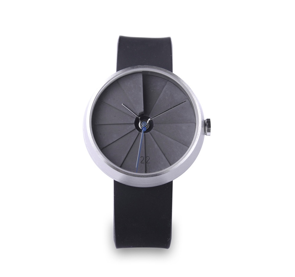 22 Design Studio's 4th Dimension Concrete Watch with black leather strap - I lust after this! more #concrete on the blog.