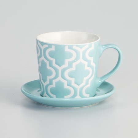 Mozi’s Queen Bee collection coffee cup & saucer in blue | More #aqua #teal & #turquoise on the RSD Blog www.rsdesigns.com.au/blog/