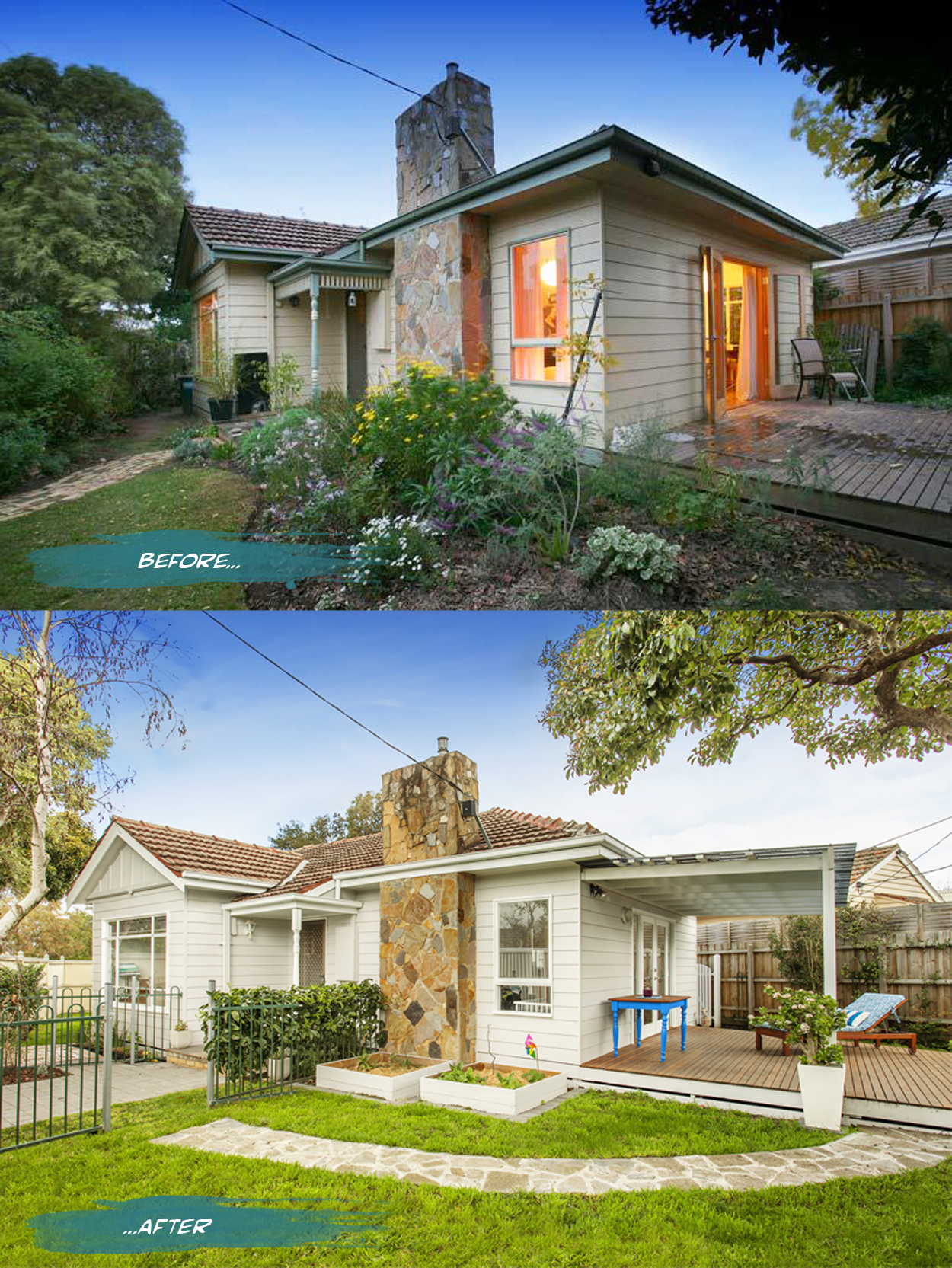 Home exterior before and after on Romona Sandon Designs blog. #interiors #beforeandafter #styling #exterior #home