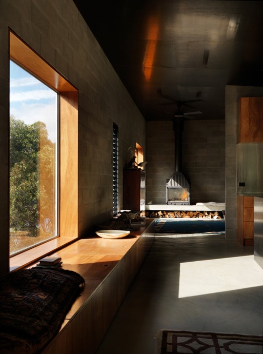 Interior. Concrete and Plywood. House at Big Hill by Kerstin Thompson Architects. Australian Architecture.