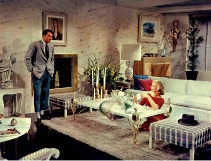 Lauren Bacall’s ‘very chic’ apartment in Designing Woman, 1957. More #Interior #design on the RSD Blog. 