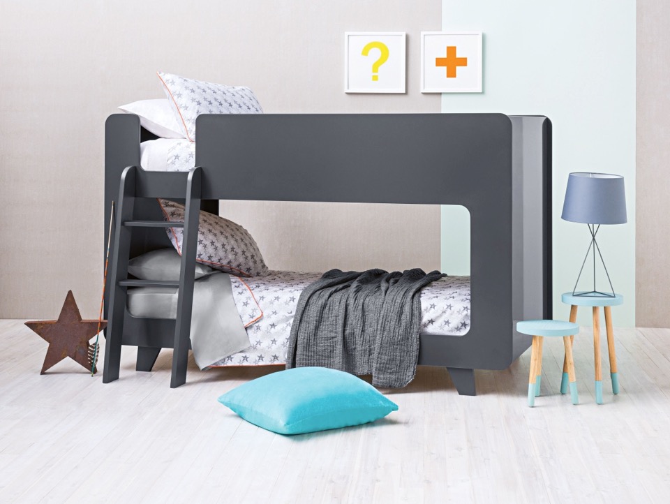 Scandi inspired Frankie bunk bed and accessories from Domayne.