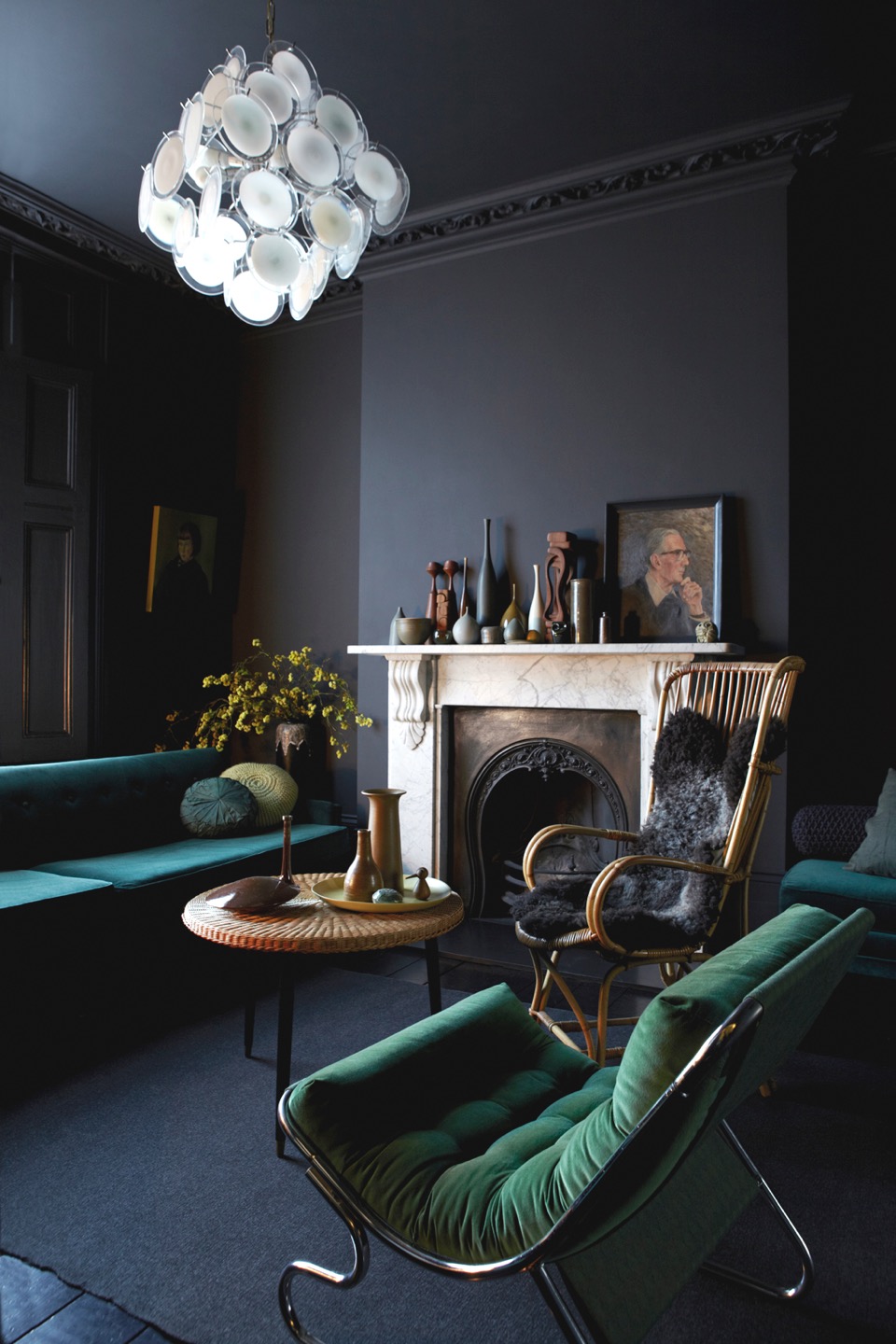 Graham Atkins-Hughes' family home in London, styled by wife Jo Atkins-Hughes. #dark #interiors