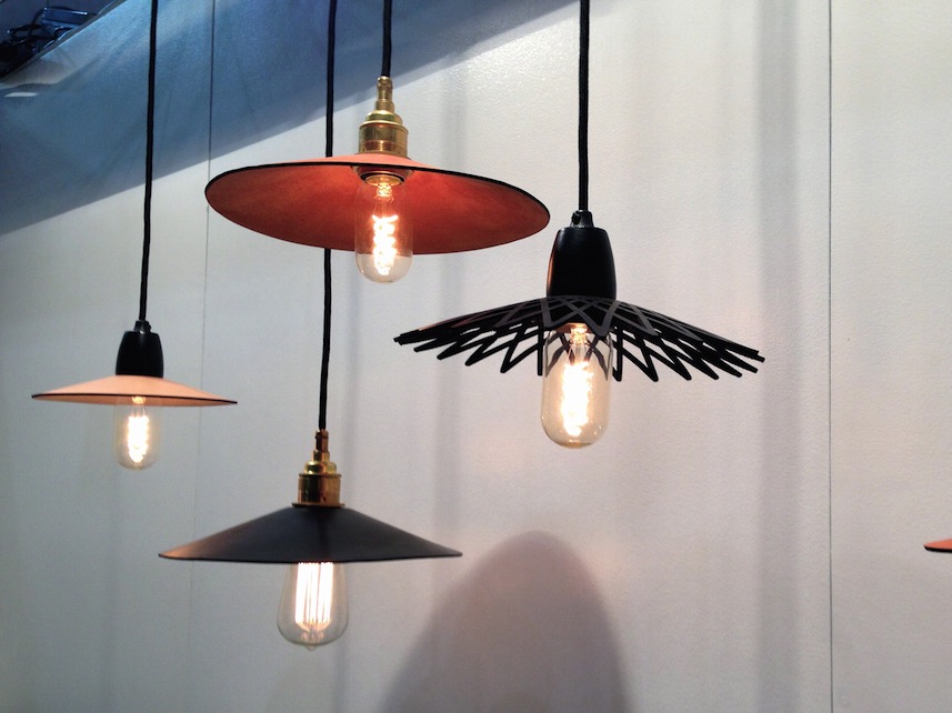 Hide moulded-leather pendant lamps by An/Aesthetic - what a cool brand name at DesignEX13, Melbourne. More on the RSD Blog.
