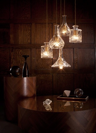 Decanter lights and chandelier by Lee Broom through Cafe Culture. #Great #Gatsby 1920s inspired design on the RSD Blog.