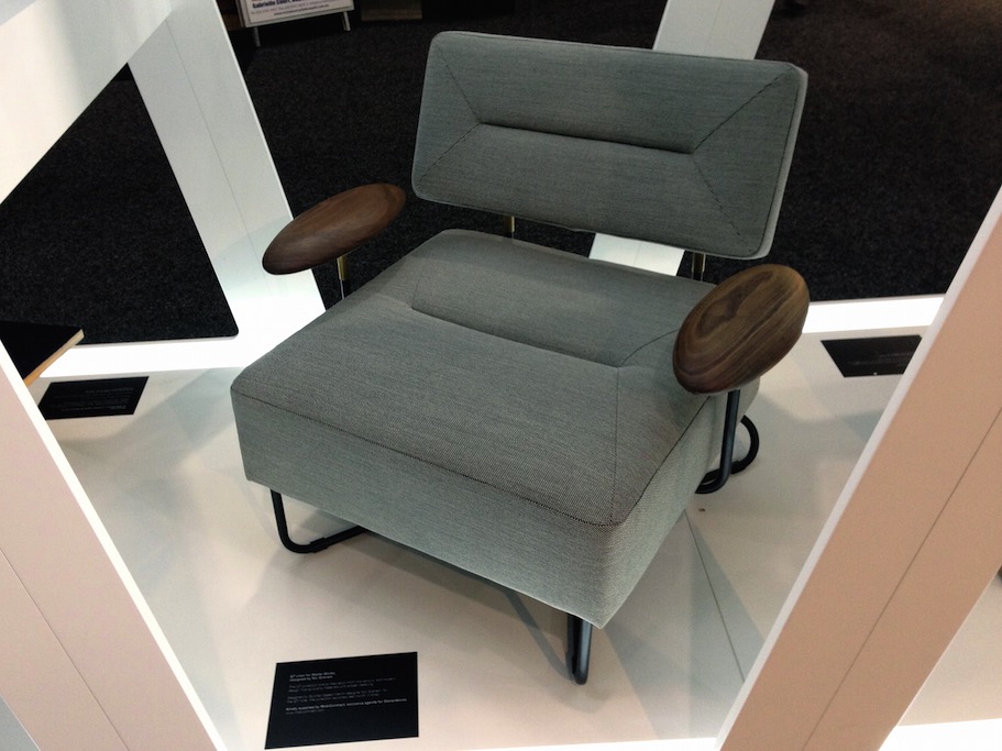 The QT chair for Stellar Works was designed by Nic Graham for Sydney’s QT Hotel project. It fuses quality material with artisan detailing and workmanship, drawing inspiration from mid-century design. Seen at DesignEX13, Melbourne. More on the RSD Blog.