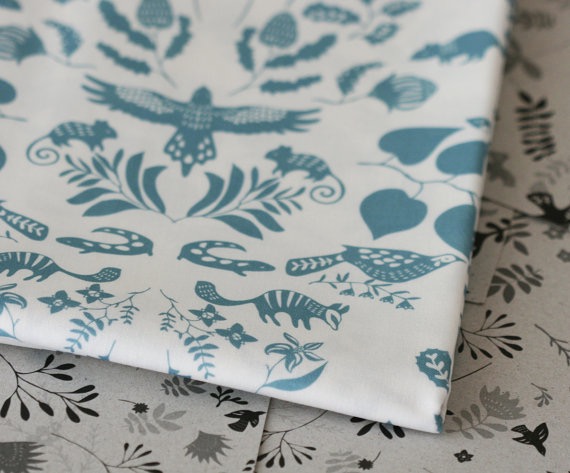 Swan River Colony damask, Turquoise on white, by Lila Ruby King. More Australiana on the RSD Blog www.rsdesigns.com.au/blog/