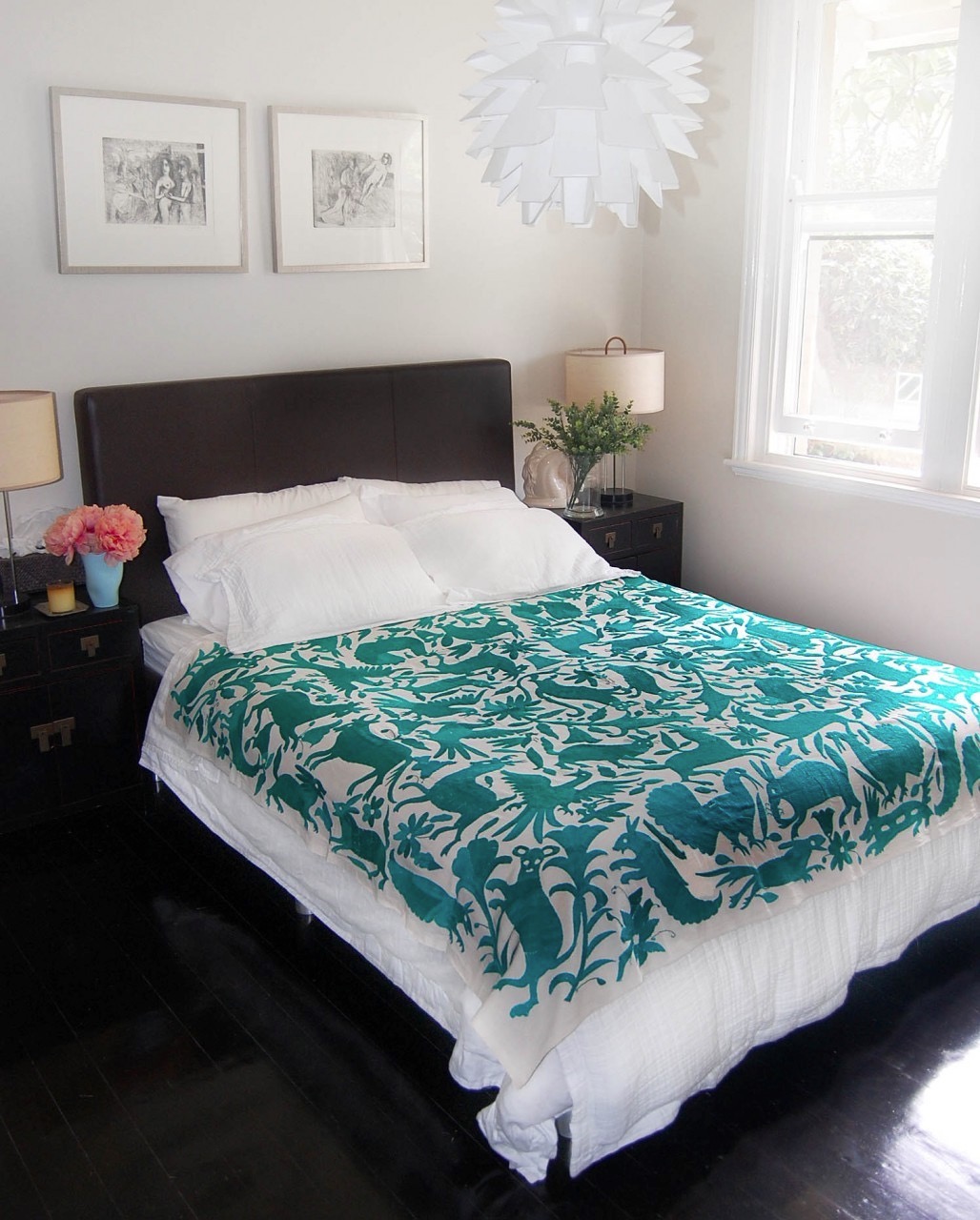 Queen Size Mexican Suzani Bedspread in Teal via Table Tonic | More #aqua #teal & #turquoise on the RSD Blog www.rsdesigns.com.au/blog/