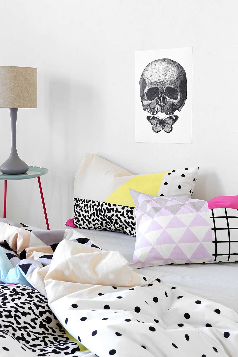 Assembly Home Pattern block pillow cases and duvet cover from Urban Outfitters